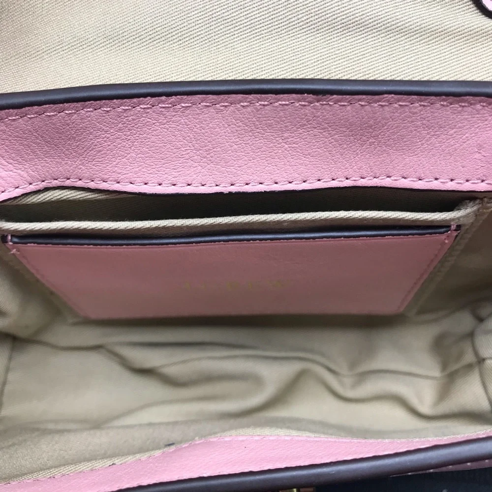 J Crew Edit Bag Leather Purse Frosty Blossom Pink $98 G1028.